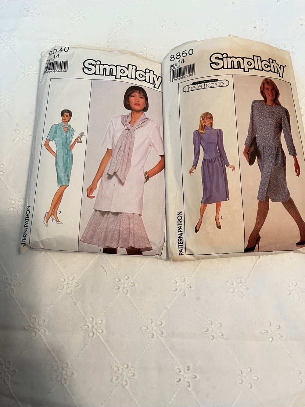Vintage Simplicity Women's Dress Patterns9040-8850 Used but Complete 1980s